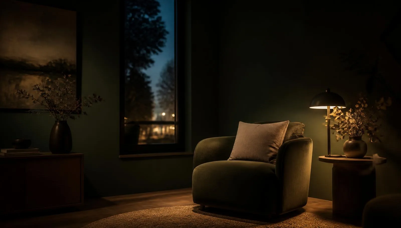Sala de atendimento em luz baixa
